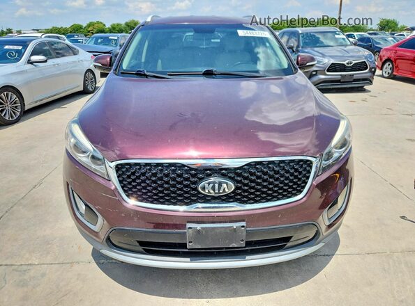 5XYPH4A53HG204077 2017 KIA SORENTO Maroon Widok z przodu