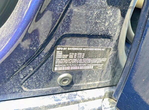 WBA5A7C52GG146580 2016 BMW OTHER Blue 