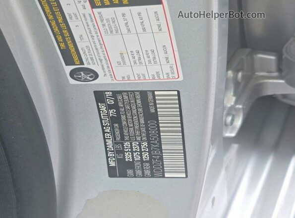WDDZF4JB7KA508000 2019 MERCEDES-BENZ E Silver 