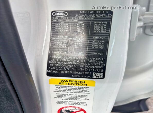 SALCJ2FX6PH919709 2023 LAND ROVER DISCOVERY Two Tone Vista interior trasera
