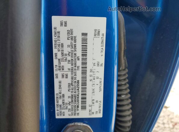 1FMCU0H6XLUA25586 2020 FORD ESCAPE Blue 