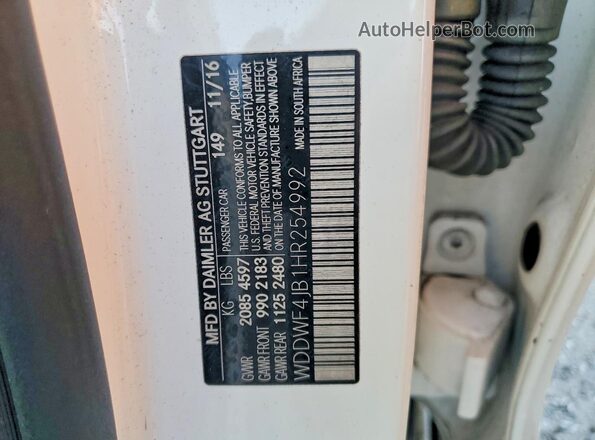 WDDWF4JB1HR254992 2017 MERCEDES-BENZ C White 