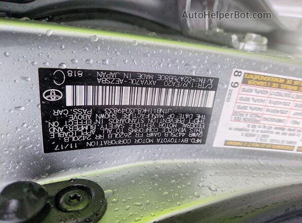 JTNB11HK8J3049833 2018 TOYOTA CAMRY Silver 