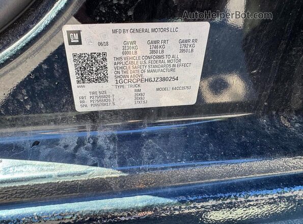 1GCRCPEH6JZ380254 2018 CHEVROLET SILVERADO Black 