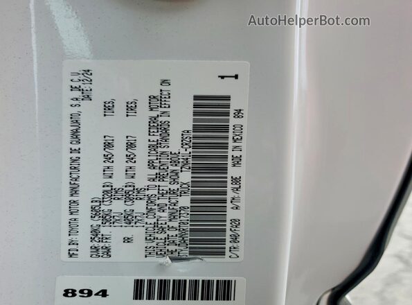 3TYJDAHNXRT017370 2024 TOYOTA TACOMA White 