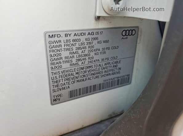 WA1VAAF78HD057168 2017 AUDI Q7 White 360 interior view