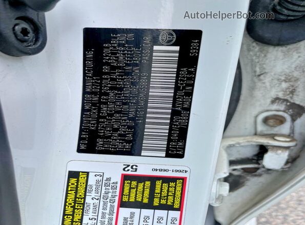 4T1G11AK6MU558849 2021 TOYOTA CAMRY White Vista de los asientos traseros