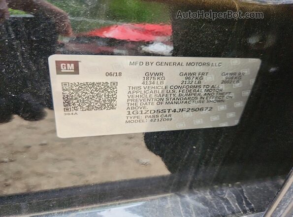 1G1ZD5ST4JF250672 2018 CHEVROLET MALIBU Black 