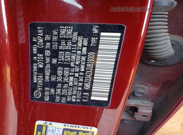 KM8J33A2XJU819309 2018 HYUNDAI TUCSON Красный 