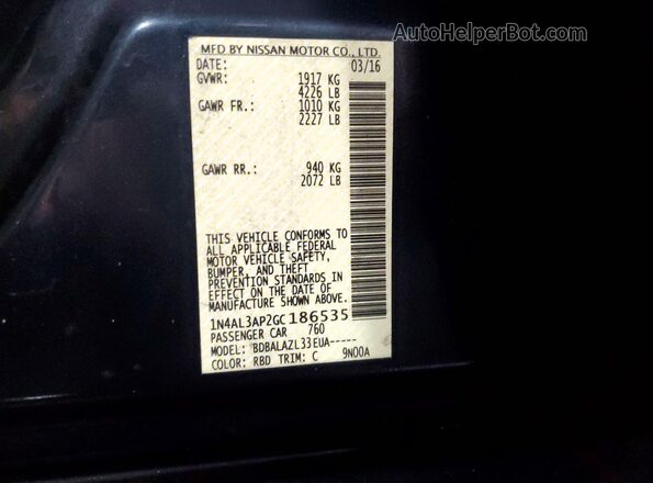 1N4AL3AP2GC186535 2016 NISSAN ALTIMA Gray 