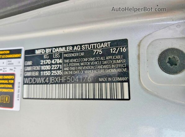 WDDWK4JBXHF504176 2017 MERCEDES-BENZ C Silver 