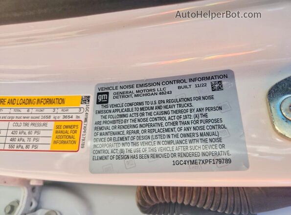 1GC4YME7XPF179789 2023 CHEVROLET SILVERADO White 