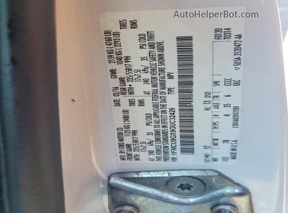 1FMCU9GX9GUC32426 2016 FORD ESCAPE White 