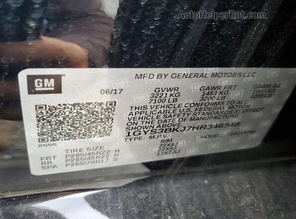 1GYS3BKJ7HR346548 2017 CADILLAC ESCALADE Красный 
