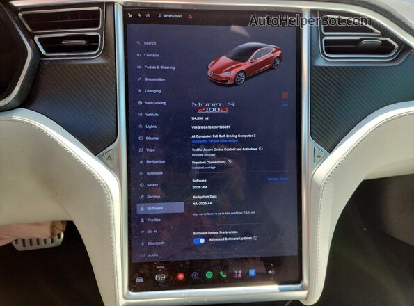 5YJSA1E42HF185351 2017 TESLA MODEL S Red უკანა სავარძლების ხედი