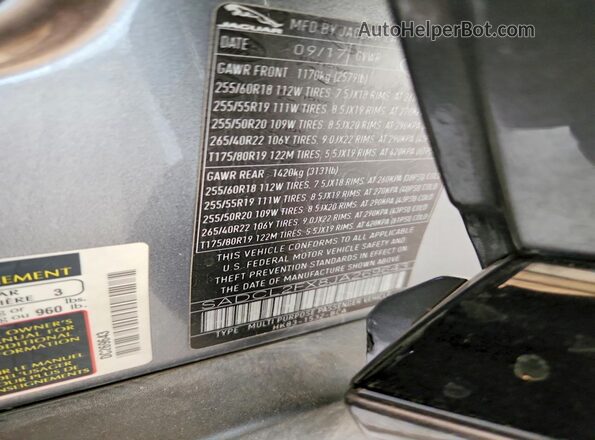 SADCL2FX8JA269643 2018 JAGUAR F-PACE Gray 360 interior view