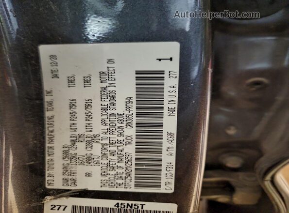 5TFCZ5AN2MX256597 2021 TOYOTA TACOMA Gray Widok naklejki z numerem VIN