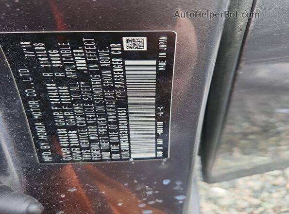 JHMCR6F33HC006651 2017 HONDA ACCORD Серый Вид наклейки с VIN-кодом