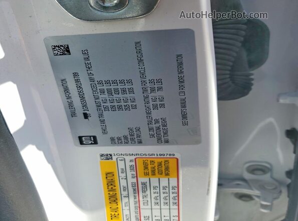 1GNS5NRD5SR199789 2025 CHEVROLET TAHOE Белый Панорамный вид салона 360°