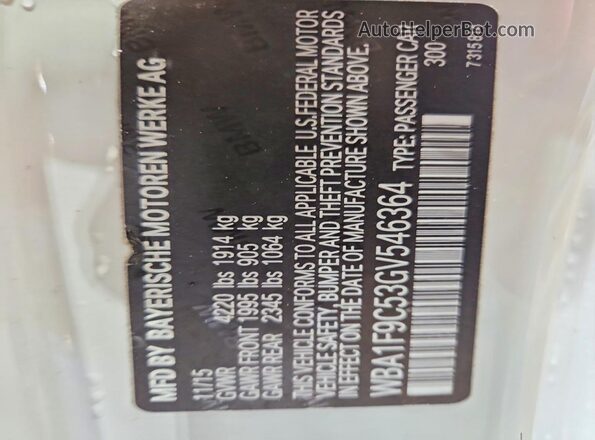 WBA1F9C53GV546364 2016 BMW OTHER White 