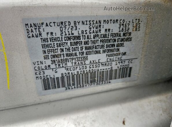 3N1AB8BV7PY323356 2023 NISSAN SENTRA Серебряный Вид наклейки с VIN-кодом