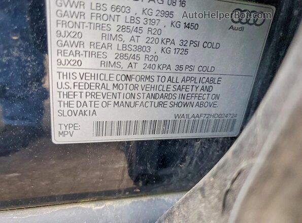 WA1LAAF72HD024724 2017 AUDI Q7 Blue 