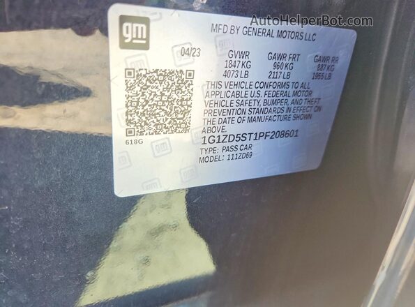 1G1ZD5ST1PF208601 2023 CHEVROLET MALIBU Black 