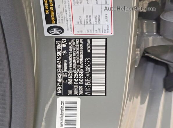 W1K2J5JB5MA089878 2021 MERCEDES-BENZ CLS-CLASS Gray Սալոնի հետևի տեսք