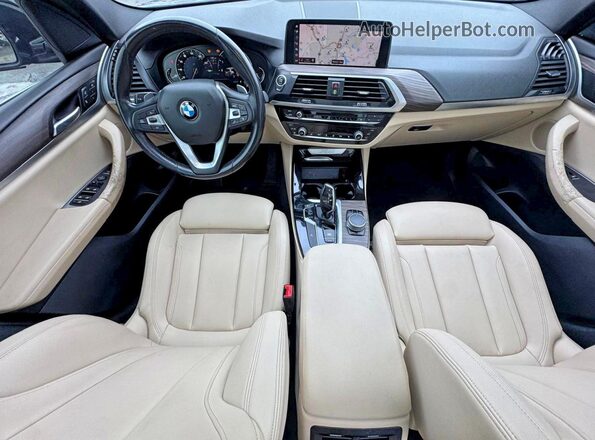 5UXTR7C5XKLF30580 2019 BMW X3 Blue Vista del cuadro de instrumentos
