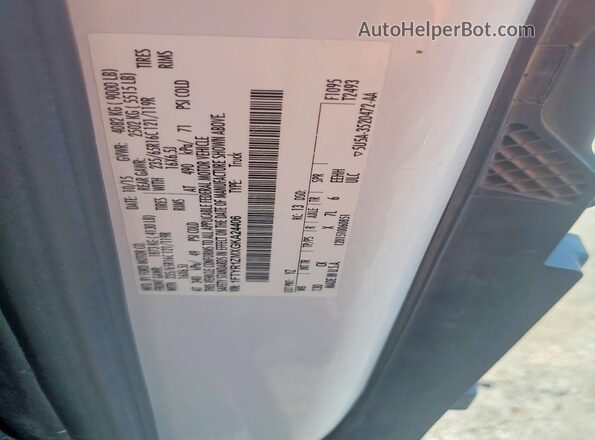 1FTYR1ZMXGKA24406 2016 FORD TRANSIT White 