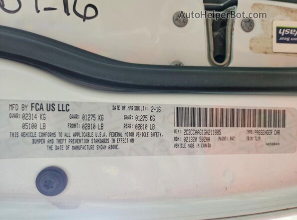 2C3CCAAG1GH211885 2016 CHRYSLER 300 White 
