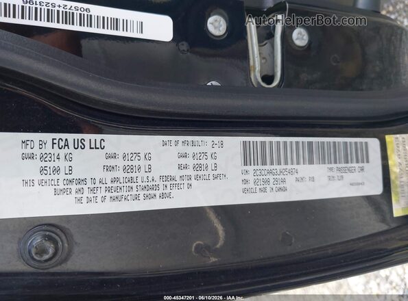 2C3CCAAG3JH254874 2018 CHRYSLER 300 Black Widok komory silnika