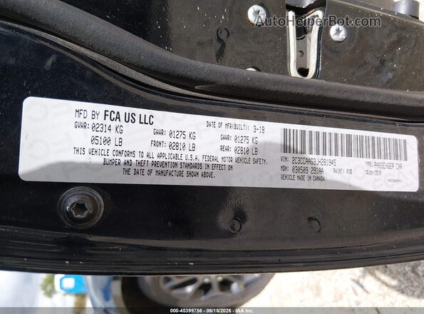 2C3CCAAG3JH281945 2018 CHRYSLER 300 Черный Вид подкапотного пространства
