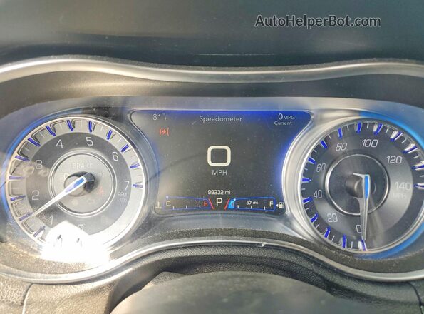 2C3CCAAG6GH207850 2016 CHRYSLER 300 Black Vista del cuadro de instrumentos