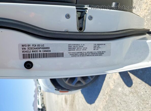 2C3CCAAG6PH666859 2023 CHRYSLER 300 White ძრავის განყოფილების ხედი