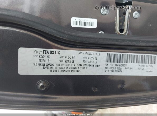 2C3CCAAG7GH238248 2016 CHRYSLER 300 Gray Вид підкапотного простору