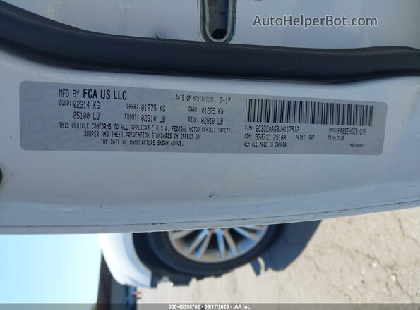 2C3CCAAG8JH117512 2018 CHRYSLER 300 White ძრავის განყოფილების ხედი