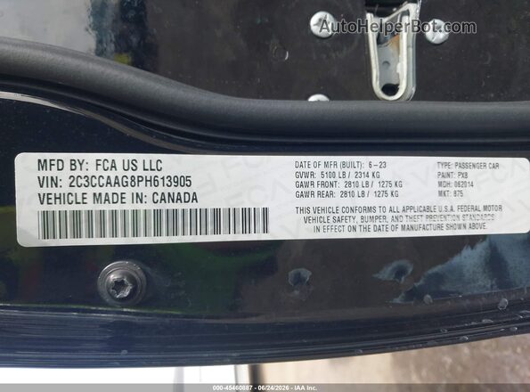 2C3CCAAG8PH613905 2023 CHRYSLER 300 Черный Вид подкапотного пространства