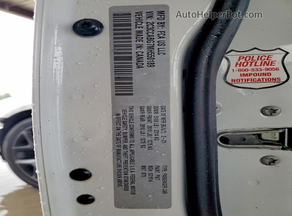 2C3CCABG7MH550189 2021 CHRYSLER 300 White Панорамний вид салону 360°