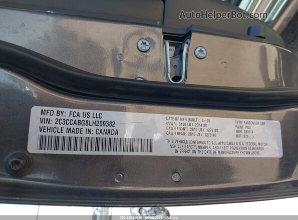 2C3CCABG8LH209382 2020 CHRYSLER 300 Серый Вид подкапотного пространства