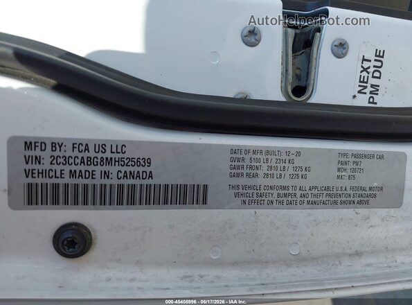 2C3CCABG8MH525639 2021 CHRYSLER 300 White Вид підкапотного простору
