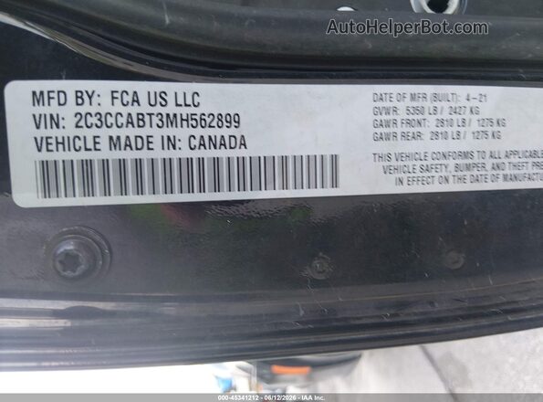 2C3CCABT3MH562899 2021 CHRYSLER 300 Black Engine compartment view