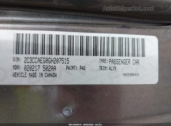 2C3CCAEG0GH207515 2016 CHRYSLER 300 Gray Vista del compartimento del motor