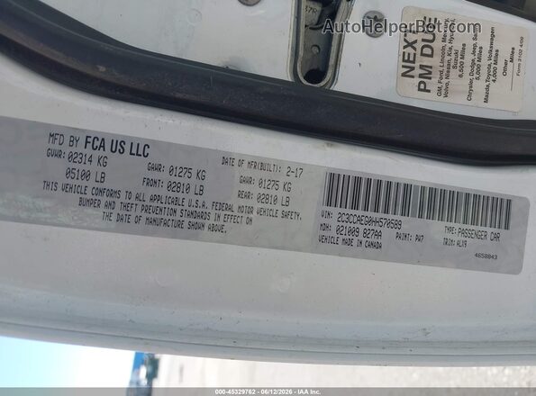 2C3CCAEG0HH570589 2017 CHRYSLER 300 Белый Вид подкапотного пространства