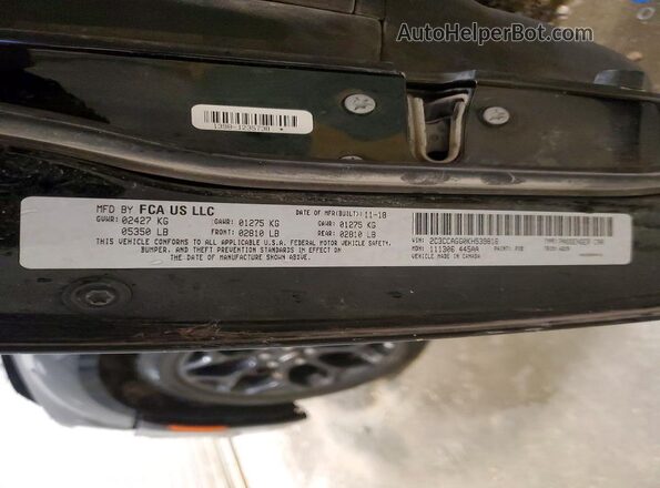 2C3CCAGG0KH539816 2019 CHRYSLER 300 Black VIN კოდის სტიკერის ხედი