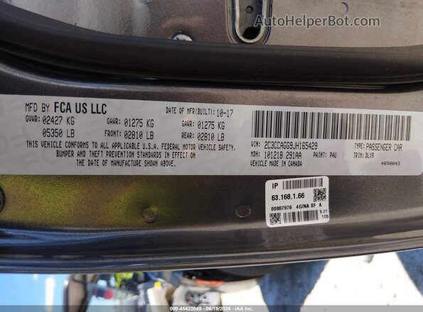 2C3CCAGG9JH165429 2018 CHRYSLER 300 Gray Widok komory silnika