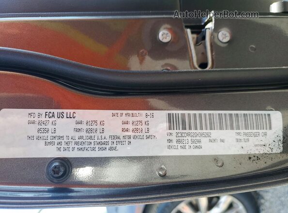 2C3CCARG2GH305262 2016 CHRYSLER 300 Gray 360 interior view
