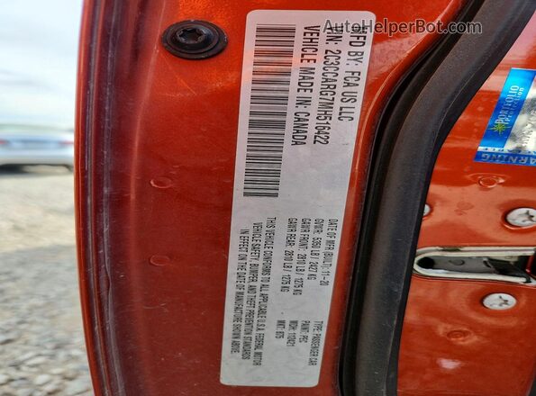 2C3CCARG7MH516422 2021 CHRYSLER 300 Orange ძრავის განყოფილების ხედი