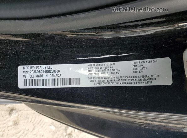 2C3CDBCK4RR208688 2024 DODGE CHARGER Black Вид підкапотного простору