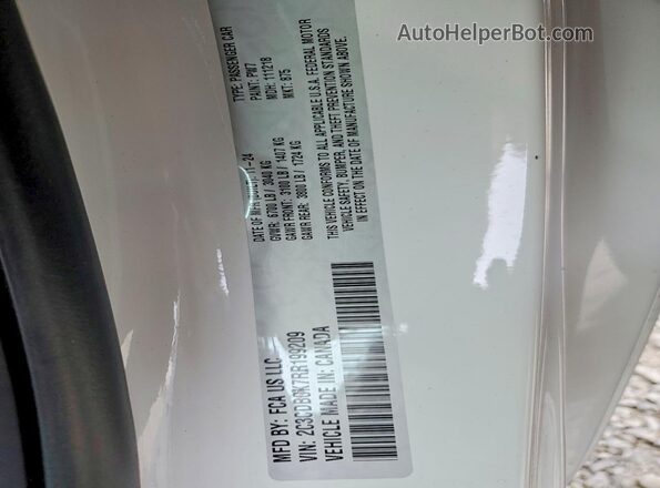 2C3CDBCK7RR199209 2024 DODGE CHARGER White VIN კოდის სტიკერის ხედი